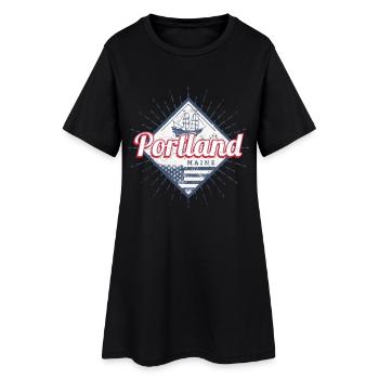 Portland, Maine, city in United States, United States - Women’s T-Shirt Dress - black - Front