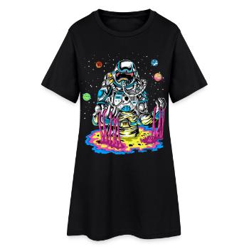 Art de slime arc-en-ciel de l’astronaute psychédélique fondant - Robe T-shirt Femme - noir - Devant
