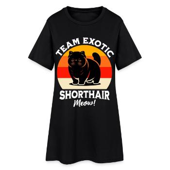 Équipe Chat Exotique à Poil Court - Robe T-shirt Femme - noir - Devant