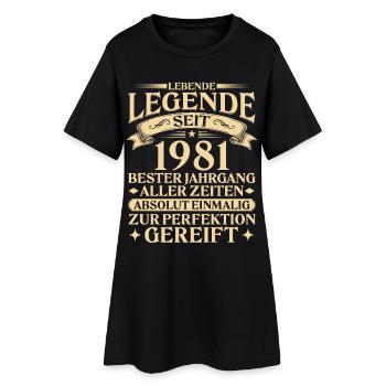 Lebende Legende seit 1981 Jahrgang Geschenk - Frauen T-Shirt-Kleid - Schwarz - Vorne