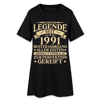Lebende Legende seit 1991 Jahrgang Geschenk - Frauen T-Shirt-Kleid - Schwarz - Vorne