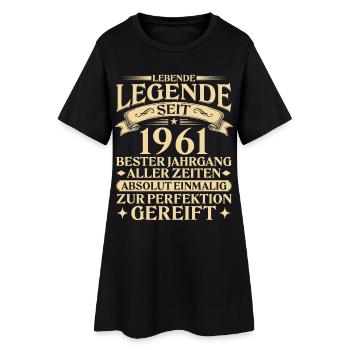 Lebende Legende seit 1961 Jahrgang Geschenk - Frauen T-Shirt-Kleid - Schwarz - Vorne
