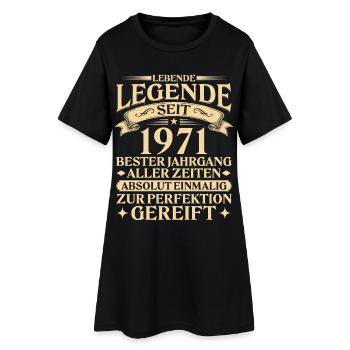 Lebende Legende seit 1971 Jahrgang Geschenk - Frauen T-Shirt-Kleid - Schwarz - Vorne