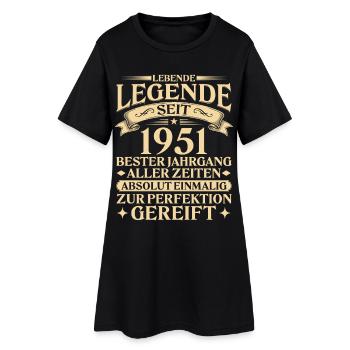 Lebende Legende seit 1951 Jahrgang Geschenk - Frauen T-Shirt-Kleid - Schwarz - Vorne