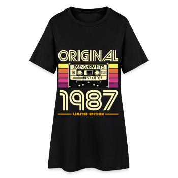 Original 1987 Cassette Retro - Women’s T-Shirt Dress - black - Front