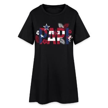 Daddy Flag Tropics Hawaii Style Dad - Women’s T-Shirt Dress - black - Front