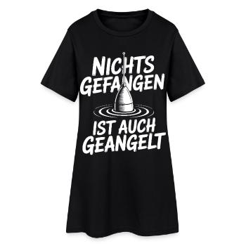 Angeln Spaß Motiv - Frauen T-Shirt-Kleid - Schwarz - Vorne