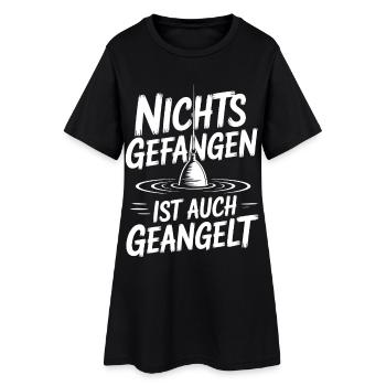 Angeln Humor Shirt - Frauen T-Shirt-Kleid - Schwarz - Vorne