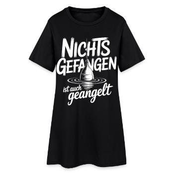 Angeln Humor Shirt - Frauen T-Shirt-Kleid - Schwarz - Vorne
