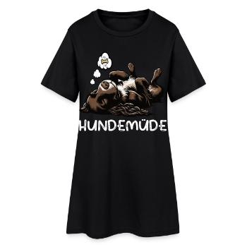 Hundemüde Münsterländer Münsterländerbesitzer  - Frauen T-Shirt-Kleid - Schwarz - Vorne