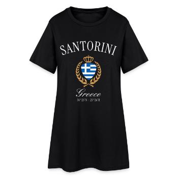Souvenir de voyage de la couronne de Santorin, Grèce - Robe T-shirt Femme - noir - Devant
