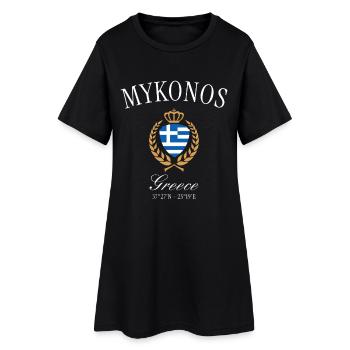 Couronne des armoiries de Mykonos Grèce – Souvenir de voyage - Robe T-shirt Femme - noir - Devant
