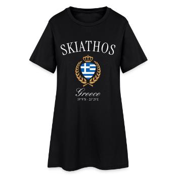Souvenir de voyage de la couronne des armoiries de Skiathos Grèce - Robe T-shirt Femme - noir - Devant
