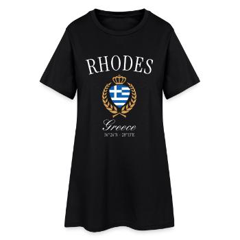 Rhodes Greece Coat of Arms Crown – Travel Souvenir - Women’s T-Shirt Dress - black - Front