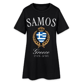 Couronne des armoiries de Samos en Grèce – Souvenir de voyage - Robe T-shirt Femme - noir - Devant