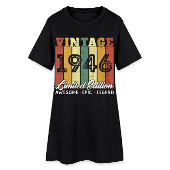 1946 Vintage Rétro Cadeau D'anniversaire - Robe T-shirt Femme - noir - Devant