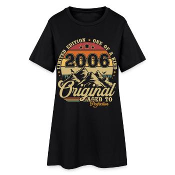 Cadeau d’anniversaire vintage original de 2006 - Robe T-shirt Femme - noir - Devant