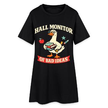 Gans mit Schulhumor - Frauen T-Shirt-Kleid - Schwarz - Vorne