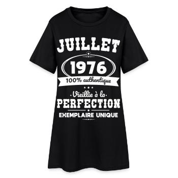 Anniversaire 50 ans - Juillet 1976 Perfection - Robe T-shirt Femme - noir - Devant