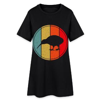 Oiseau néo-zélandard Retro Vintage Sunset Nouvelle-Zélande - Robe T-shirt Femme - noir - Devant