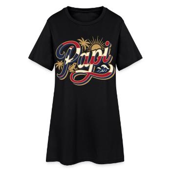 Papi Tropical Strand Palmen Sommer Papa - Frauen T-Shirt-Kleid - Schwarz - Vorne