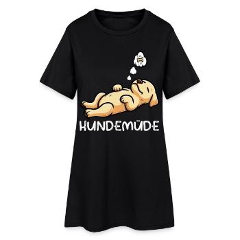 Hundemüde Labrador Labradorbesitzer Labradorhalter - Frauen T-Shirt-Kleid - Schwarz - Vorne