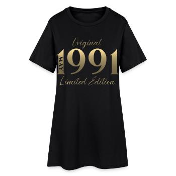 Cadeau du 35e anniversaire Mari Original mai 1991 - Robe T-shirt Femme - noir - Devant