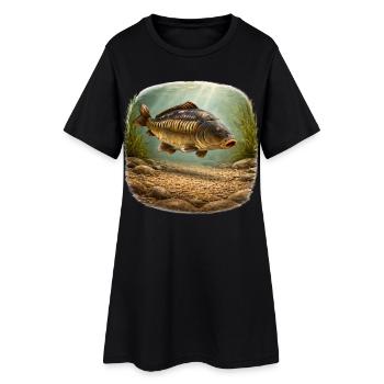 Conception de la pêche sous-marine de la carpe miroir - Robe T-shirt Femme - noir - Devant