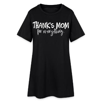 Danke, Mama. Du bist mein Heldenherz, liebe Kunst. - Frauen T-Shirt-Kleid - Schwarz - Vorne