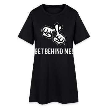 Derrière moi ! (Croix / Bible / Religion / NEG 2C) - Robe T-shirt Femme - noir - Devant