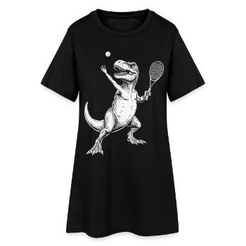 Tennis Player Dinosaur Tennis Tennis Masculin - Robe T-shirt Femme - noir - Devant