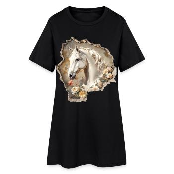Cheval Vintage - Robe T-shirt Femme - noir - Devant