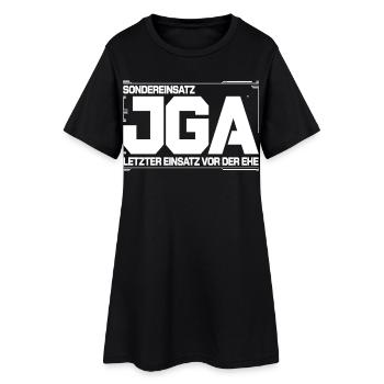  Sondereinsatz JGA – Letzter Einsatz vor der Ehe - Frauen T-Shirt-Kleid - Schwarz - Vorne