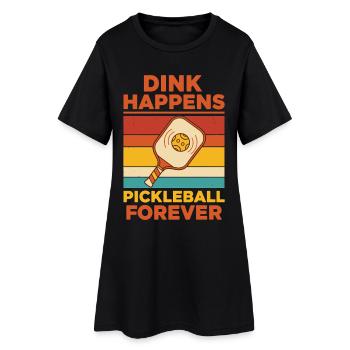 Joueur drôle de pickleball Dink Happens Pickleball - Robe T-shirt Femme - noir - Devant