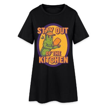 Joueur drôle de pickleball : reste hors de la cuisine - Robe T-shirt Femme - noir - Devant