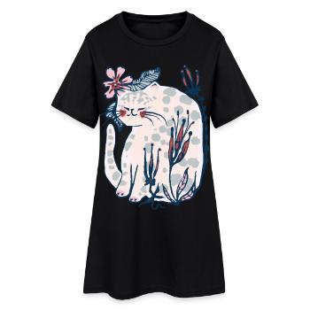 SPRING KITTY - Women’s T-Shirt Dress - black - Front