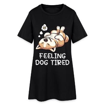 Se sentir fatigué par le chien Akita Akita Propriétaire Akitas - Robe T-shirt Femme - noir - Devant
