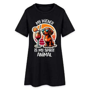 Cocktail teckel - Robe T-shirt Femme - noir - Devant