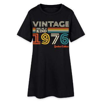 1976 Vintage Rétro Cadeau D’anniversaire - Robe T-shirt Femme - noir - Devant