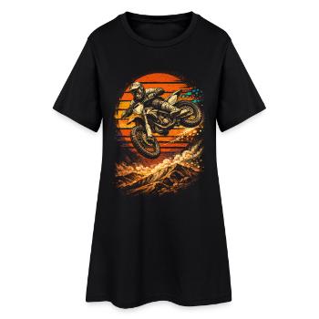 Dirtbike Dirt Bike Motocross - Women’s T-Shirt Dress - black - Front