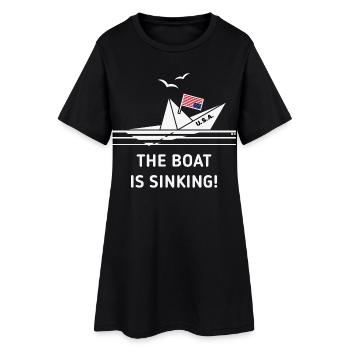 Le bateau coule ! (USA / À l’envers / NÉG) - Robe T-shirt Femme - noir - Devant