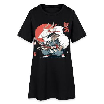Écureuil Samouraï Guerrier japonais Style Ukiyo-e Su - Robe T-shirt Femme - noir - Devant