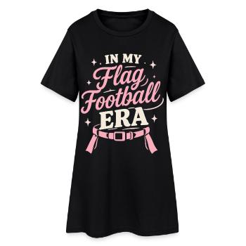 In meiner Flag-Football-Ära – Trendige Sportästhetik - Frauen T-Shirt-Kleid - Schwarz - Vorne