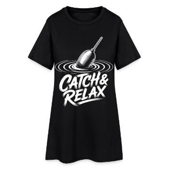 Attrape et se détend - Robe T-shirt Femme - noir - Devant