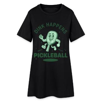 Joueur drôle de pickleball Les amateurs de pickleball jouent - Robe T-shirt Femme - noir - Devant