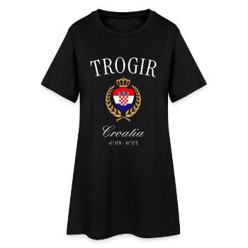 Couronne des armoiries de Trogir Croatia – Souvenir de voyage - Robe T-shirt Femme - noir - Devant