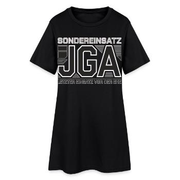  Sondereinsatz JGA – Letzter Einsatz vor der Ehe - Frauen T-Shirt-Kleid - Schwarz - Vorne