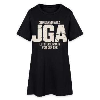  Sondereinsatz JGA – Letzter Einsatz vor der Ehe - Frauen T-Shirt-Kleid - Schwarz - Vorne