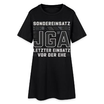  Sondereinsatz JGA – Letzter Einsatz vor der Ehe - Frauen T-Shirt-Kleid - Schwarz - Vorne