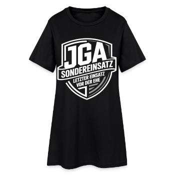  Sondereinsatz JGA – Letzter Einsatz vor der Ehe - Frauen T-Shirt-Kleid - Schwarz - Vorne